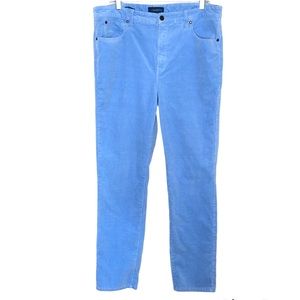 Talbots Blue High Rise Straight Leg Corduroy Pants Size 14 5-pocket 29” Inseam
